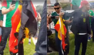 Mexicanos queman bandera de Alemania tras triunfo 1 a 0