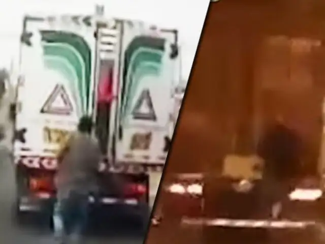 Callao: bandas roban camiones de carga con contenedores en pleno movimiento