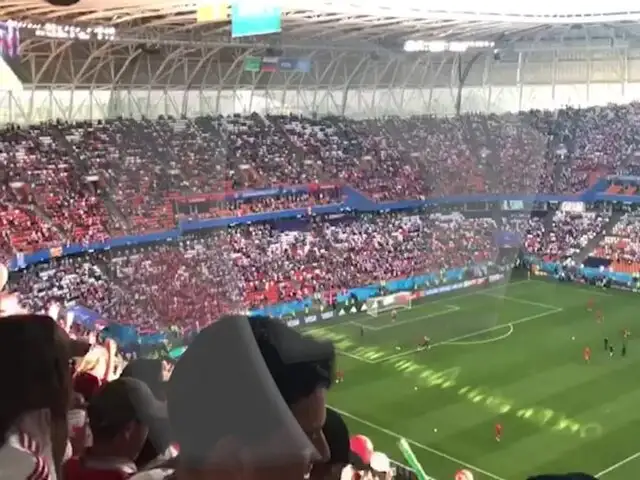 Desde la tribuna: peruanos gritaron a todo pulmón dentro del estadio Mordovia Arena