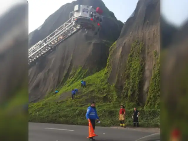 Bomberos intentan rescatar a joven que cayó por el acantilado en Miraflores