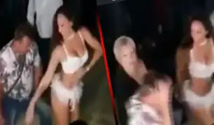 Mira la reacción de esta mujer al encontrar a su esposo bailando con una stripper