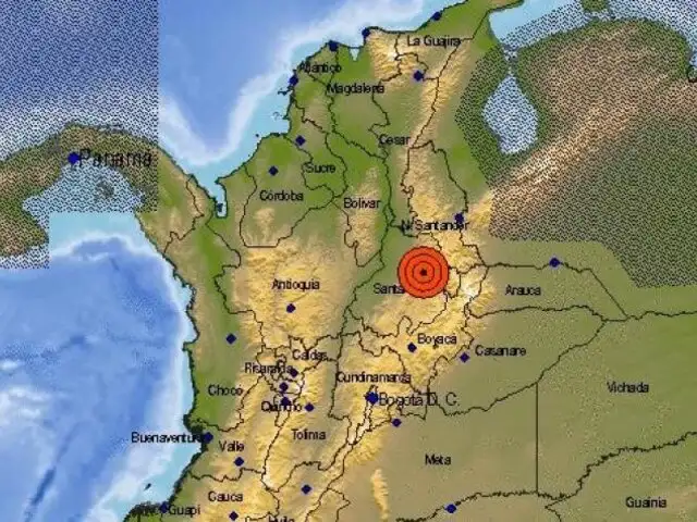 Sismo de 5,8 grados de magnitud remeció el noreste de Colombia