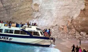 Grecia: 7 turistas heridos dejó desprendimiento de rocas en una playa