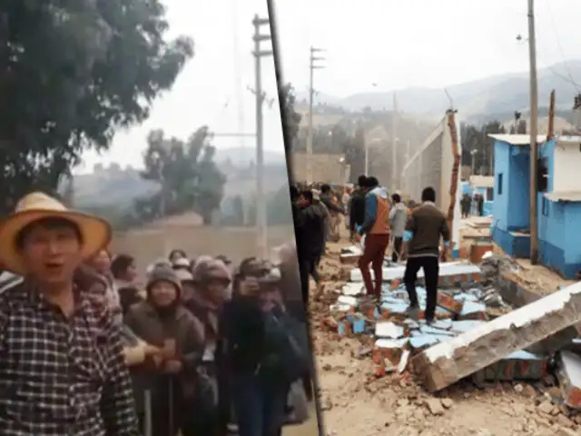 Huancayo: cerca de 500 comuneros derriban paredes de planta que abastece de agua a la ciudad