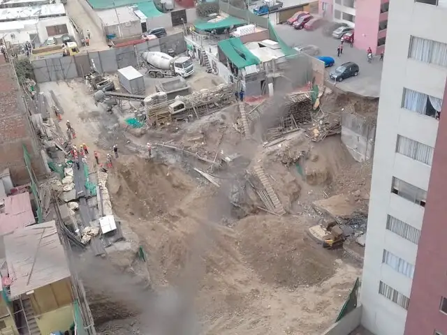 VIDEO: captan instante en que se produce un derrumbe dentro de un condominio en Surco