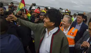 Moquegua: presidente boliviano Evo Morales visitó el puerto de Ilo