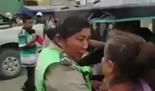 Piura: mujer muerde a policía para evitar operativo