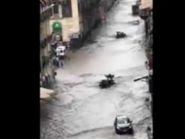 Registran severas inundaciones en Catania, Italia
