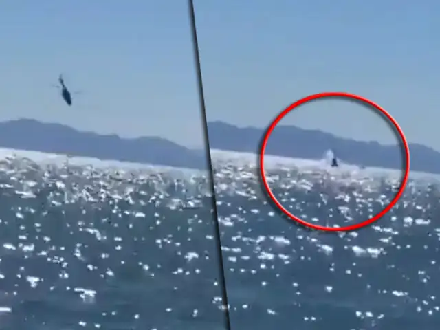 México: helicóptero de la Marina pierde el control y cae en el mar