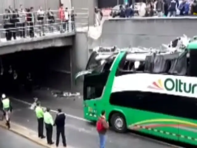 San Isidro: 5 personas heridas dejó accidente de bus en puente Villarán