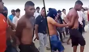Piura: pescadores capturan y golpean a presunto ladrón que intentó escapar nadando