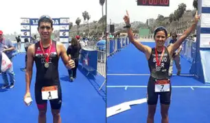 José Gómez y Ada Bravo se proclaman campeones en triatlón y obtienen cupo para Lima 2019