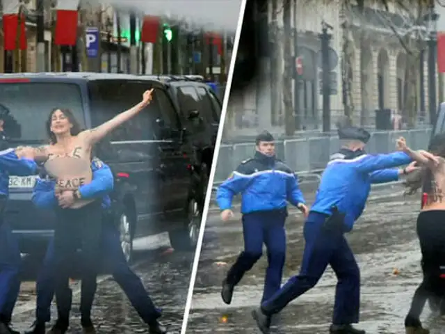 Francia: activistas de Femen protestan en ‘topless’ contra Trump