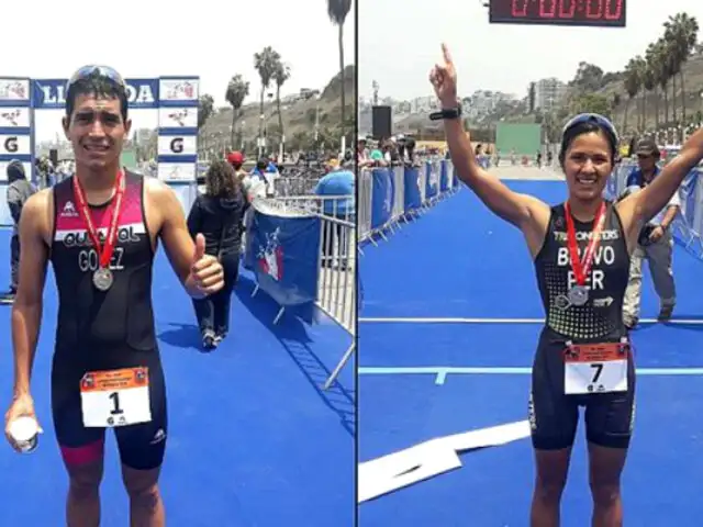 José Gómez y Ada Bravo se proclaman campeones en triatlón y obtienen cupo para Lima 2019