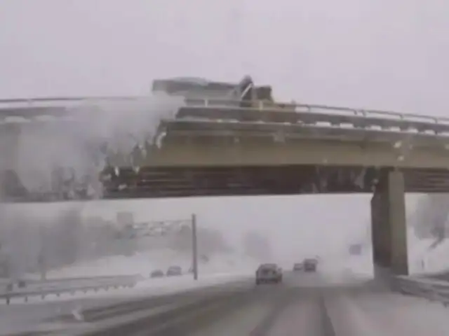Nieve destroza parabrisas de vehículo en Estados Unidos