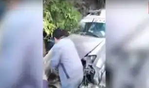 Ayacucho: camioneta de la Policía se desbarrancó 7 metros