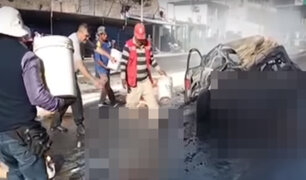 Arequipa: madre e hija mueren carbonizadas tras incendiarse el auto en el que viajaban