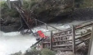 Junín: conductor de tráiler sobrevivió a caída de puente bailey