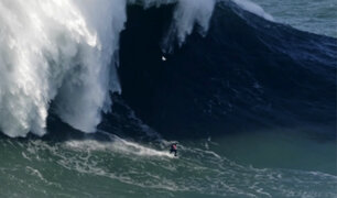 Portugal: Tom Butler batió récord tras surfear ola de 30 metros