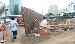 Obras inconclusas en Av. Javier Prado son peligro para ciclistas y peatones