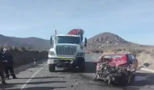 Moquegua: choque entre camión y auto deja un muerto y tres heridos