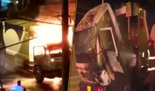 Camión recolector de basura se incendia en Lince