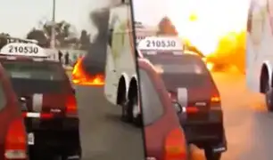 Chiclayo: auto que estaba en marcha explota en la vía de Evitamiento