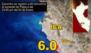 Ica: sismo de 6.0 remeció la zona de Palpa