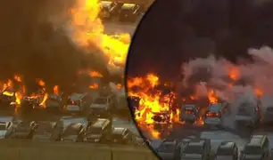 EEUU: cerca de una decena de autos se incendiaron en el aeropuerto de Newark