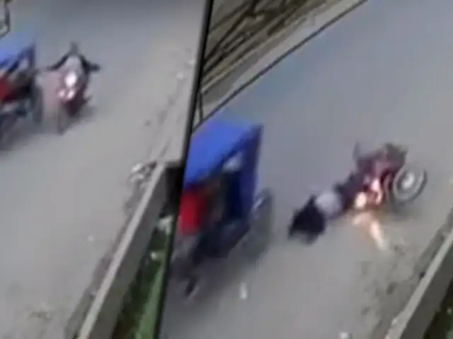 Pucallpa: ladrones en mototaxi interceptan en pleno movimiento a motociclista para robarle