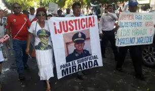 Piura: cientos marcharon para exigir libertad de suboficial Elvis Miranda