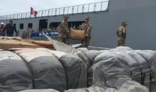 Ilo: BAP Pisco llegó con 500 toneladas de ayuda para damnificados por huaicos