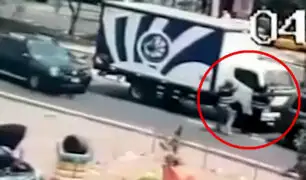 Sujetos armados intentan robar camión repartidor en avenida Universitaria