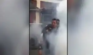 Defensa Legal de la Policía se pronunció tras video de policía inhalando gas lacrimógeno