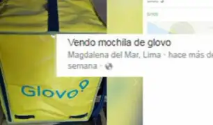 Mochilas de empresa Glovo son vendidas por Internet