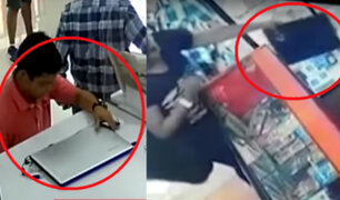 Delincuentes son captados robando laptops en tiendas del Cercado de Lima
