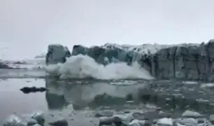 Cámara capta colapso de un enorme glaciar en Islandia