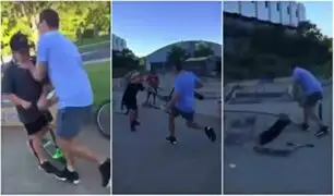 Hombre ataca a un grupo de niños por hacerle bullying a su hijo
