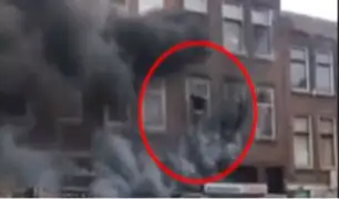 Holanda: hombre se lanza desde edificio en llamas