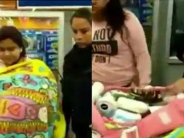 Mujer finge cargar un bebé para robar supermercado