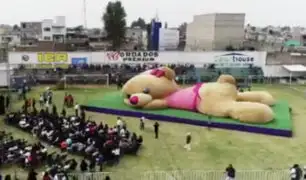 Rompen récord con el oso de peluche más grande del mundo en México