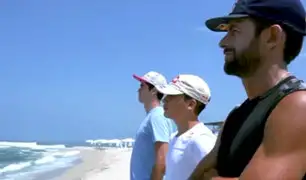 Diego Elías y Ángelo Caro cumplieron reto de surf en Punta Hermosa