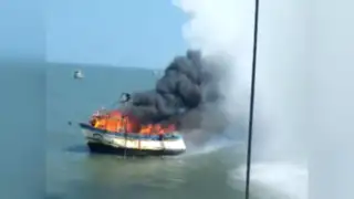Lambayeque: embarcación artesanal se incendió en el mar de Pimentel