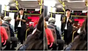 VIDEO: joven sorprende con peculiar canto en transporte público