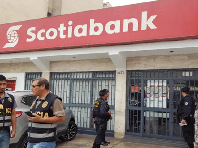 Reportan asalto a agencia de Scotiabank en la avenida Brasil