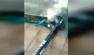 Miraflores: batería de scooter eléctrico estalla en vía pública