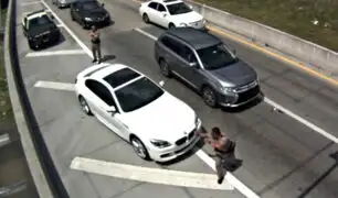 VIDEO: policía es brutalmente atropellado en plena carretera