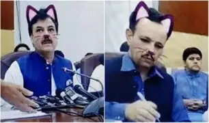 Pakistán: ministro aparece en transmisión en vivo con filtro de gato por error