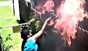 Mujer es captada prendiendo fuego a casa de su vecino