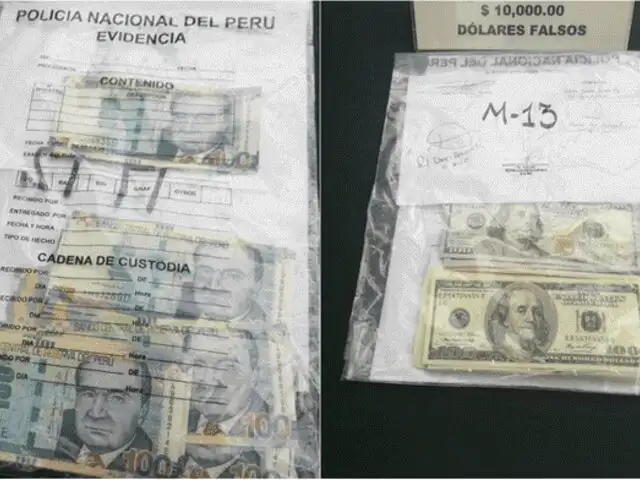 Capturan a mujer con 200 mil soles y 10 mil dólares falsos en Ancón
